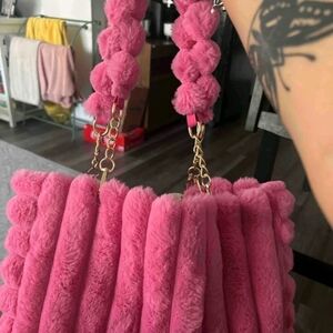 Pink Faux Fur Handbag
